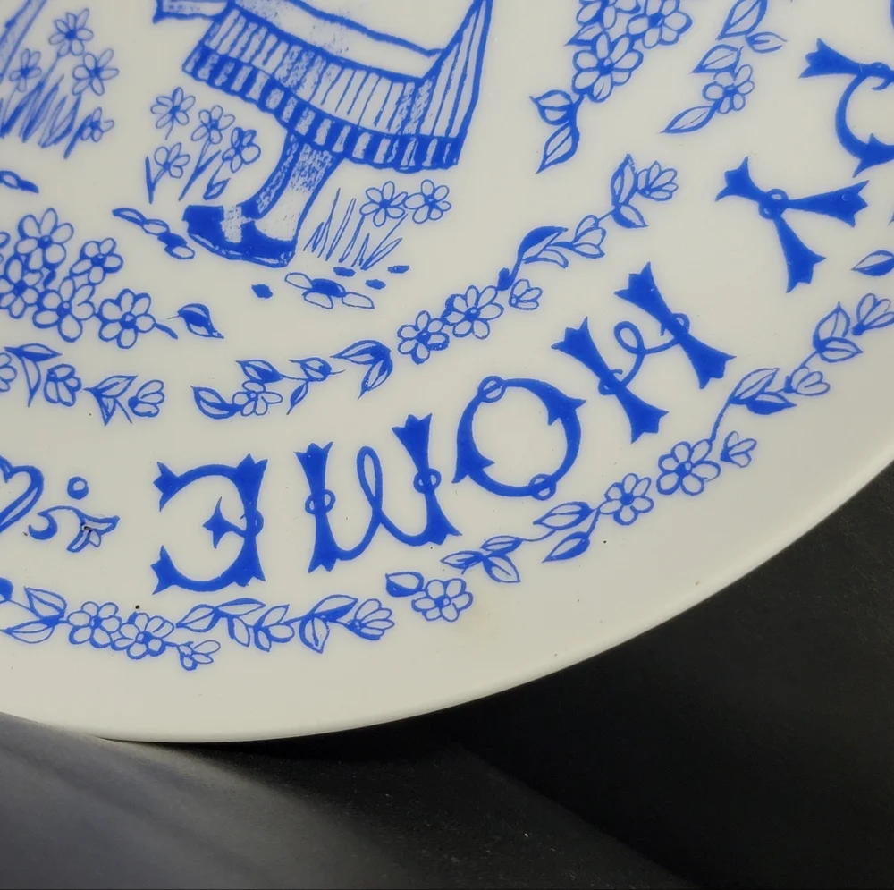 A Good Mother Makes a Happy Home Blue White Plate 9